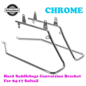 Chrome Hard Saddlebags Conversion Bracket for Harley 84-17 Softail - Picture 1 of 4