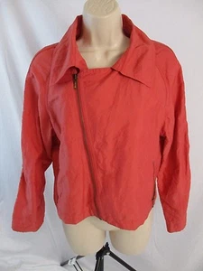 CAbi Womens M Coral Pink Scooter Moto Zip Style 913 Crop Jacket EE341 - Picture 1 of 4