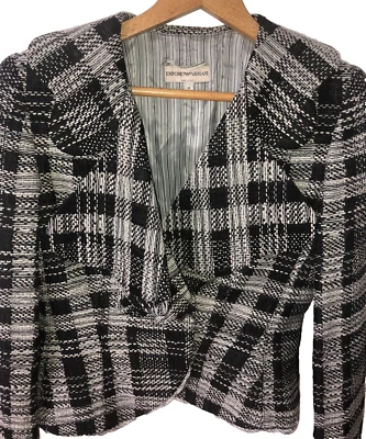 Emporio Armani Italy Black White Blazer Sz 10 - Image 1 of 4