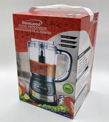 Brentwood FP-549BK 3 Cup Food Processor Black 200W Stainless Steel Blades NIB - Image 1 of 4