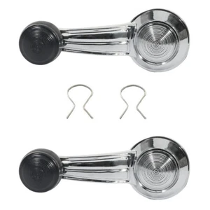 For Pontiac Cadillac Chevy Olds Buick Door Window Crank Handle Pair Set Chrome - Picture 1 of 6