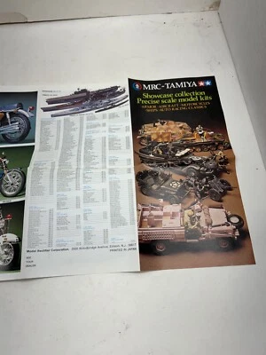 MRC TAMIYA MODEL KIT MILITARY MOTORCYCLE RACE CAR BROCHURE CATALOG - Image 1 of 4