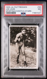 JOE LOUIS RC PSA 7 NM 1935 PATTREIOUEX #56 SPORTING EVENTS & STARS BOXING HOF