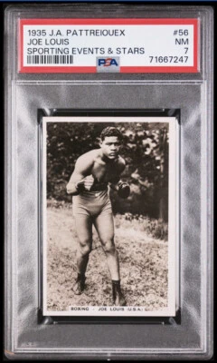 JOE LOUIS RC PSA 7 NM 1935 PATTREIOUEX #56 SPORTING EVENTS & STARS BOXING HOF - Image 1 of 2