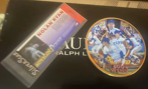 Nolan Ryan 1990 collector plate and special edition tribute to Nolan Ryan ticket Cover