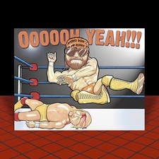 RANDY "MACHO MAN" SAVAGE vs. HULK HOGAN pro wrestling POSTER ART vintage WWF wwe