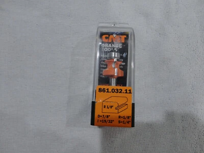 CMT 861.032.11 Corner Beading Bit, 1/4-Inch Shank, 1/8-Inch Radius, Carbide-Tipp - Image 1 of 3