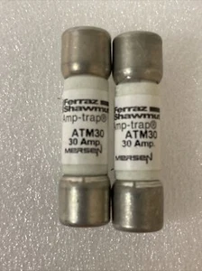 Lot of 2 Mersen ATM30 Fuse Midget Fast Acting 30A 600V Holder Cartridge 10 X 38 - Picture 1 of 3