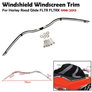 Contrast Cut Windshield Trim Kit Black For Harley Road Glide FLTR FLTRX 1998-13 - Picture 1 of 10