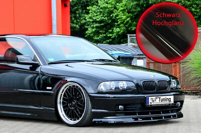 Frontspoiler Cuplippe Spoilerschwert aus ABS für BMW E46 3er ABE Schwarz Glanz - Bild 1 von 4