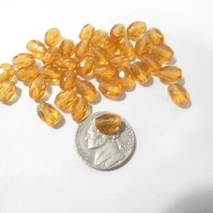 Lot of 36 Vintage Glass Beads Multifaceted Orange Amber Color - Picture 1 of 3