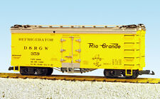 USA Trains G Scale Refrigerator Car R16451 D&RGW / Kilroy - Yellow/Silver  