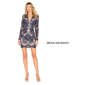 NEW Bronx and Banco Lace Opal Mini Dress in Navy & Nude US 8 - Picture 1 of 12