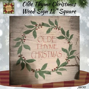 Christmas Sign Wood Olde Tyme Christmas 12"x12" - Picture 1 of 2