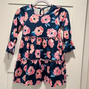 Marie Nicole Girls Long Sleeve Floral Tiered Dress – Size 8 - Picture 1 of 4