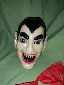 Vintage Halloween Head Of Dracula Lighted Wind Sock Needs Repair - Picture 1 of 8