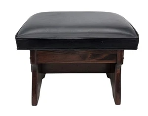 Vintage Ethan Allen Old Tavern MCM Black Pine Wood Storage Ottoman Foot Stool  - Picture 1 of 22