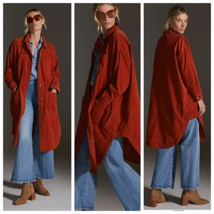 Neu Anthropologie Pilcro Cord Staubtuch 188 $ (XXS) SMALL Kupfer Knopfleiste - Bild 1 von 9