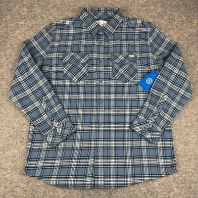 Camisa Hurley Franela Abotonada Manga Larga Bolsillos a Cuadros Azul Para Hombre Mediana M Foto 1 de 4