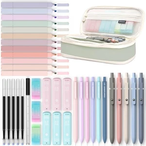 Four Candies Stationery Set: Pencil Case, Highlighter, Ballpoint Pen, 0.5mm, 0.7 - Picture 1 of 6