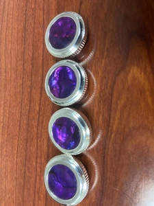 Adams E1/E3 Euphonium Valve Button Set in Silver Plate with Purple Abalone Inlay - Picture 1 of 1