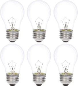 6 Pack SerBion 40 Watt A15 Clear Appliance Light Bulbs | 120V 40W - Picture 1 of 1
