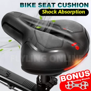 Bike Seat Big Wide Bum Bicycle Saddle Sporty Gel Cruiser Extra Comfort Soft Pad - Picture 1 of 12