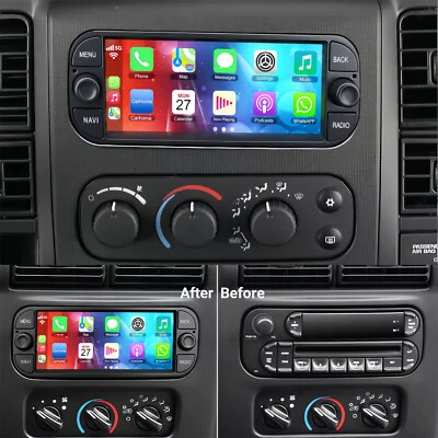 For 2003-2005 Jeep Wrangler TJ Apple CarPlay Car Radio Stereo GPS Android 13 32G Foto 1 de 4