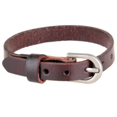 Pulseira de couro masculina feminina pulseira de cinto ajustável EUA - Imagem 1 de 4