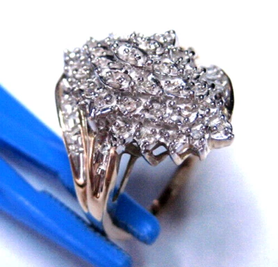 10K Yellow and White Gold Cocktail Ring  with 0.345 TCW in Size 7 --  4.60 grams - Image 1 of 4