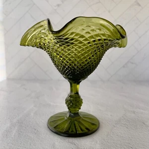 Vintage Indiana Glas Schuhnagel geraffter Rand Süßigkeitenschale - Bild 1 von 7