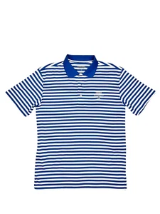 Polo NCAA DePaul University Oxford America blu brillante a righe piccola NUOVA - Foto 1 di 6