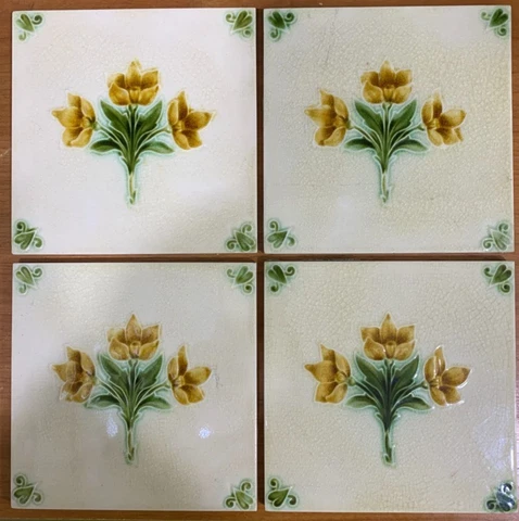 ENGALND RARE VINTAGE MAJOLICA TILE ANTIQUE COLLECTIBLE CERAMIC 6X6 INCH Cover