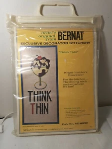 Kit de bordado vintage Bernat Think delgado helado Sundae crewel #SO 8039 NUEVO - Imagen 1 de 4