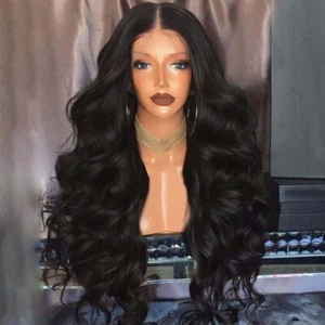 Women Full Long Curly Wavy Middle Wigs Long Curly Wrap Female Natural Hair - Picture 1 of 7