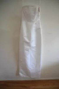 NEW David's Bridal St. Tropez White Strapless Pearl Wedding Dress Size 4 - Picture 1 of 8
