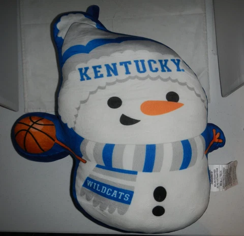 University of Kentucky UK UKY Wildcats Basketball Christmas Snowman Plush Pillow Cover