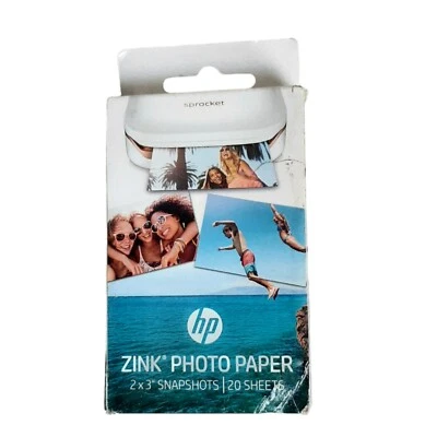 HP ZINK Sticky-Backed Photo Paper | 2" x 3" Snapshots | 20 sheets | W4Z13A | NEW - Image 1 of 2
