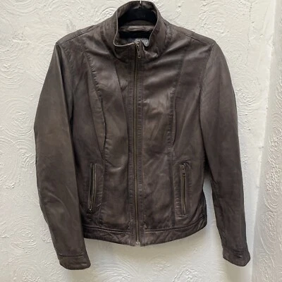 Vince Camuto Lamb Leather Brown Jacket Size Medium EUC — 第 1/4 张图片
