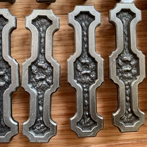 Vintage Pewter Draw Pulls Cabinet Handles 999 3.75” Long & 4 Hinges Japan - Picture 1 of 6