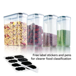 4x Airtight 2.5L Food Cereal Containers Lid for Kitchen Flour Pasta Sugar Baking - Picture 1 of 9