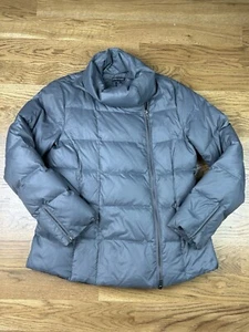 EILEEN FISHER Down Jacket S Small High Collar Puffer Feather Insulated Gray - Picture 1 of 9