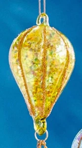 NEW ANTHROPOLOGIE GLITTERVILLE HOT AIR BALLOON CHRISTMAS HOLIDAY ORNAMENT YELLOW - Picture 1 of 4