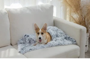 Fluffy Fleece Calming Pet Throw Blanket, Super Soft and Warm 16" x 24" Grey - Picture 1 of 3