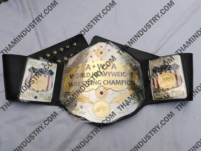 CINTURÓN DOBLE CAPA AWA WORLD HEAVYWEIGHT WRESTLING CHAMPIONSHIP 4MM (Réplica) Foto 1 de 4