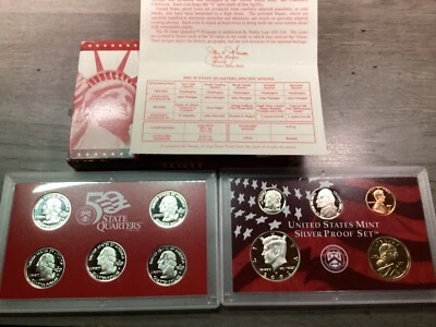 2001 S US Mint Silver Proof Set with 10 Coins and Original Packaging 123120 04 - Image 1 of 4
