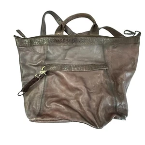Free People Joey Brown Convertible Leather Bag Backpack Purse Tote - Picture 1 of 13