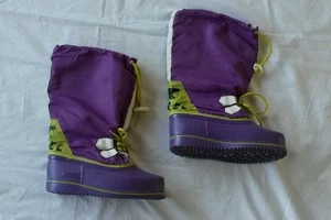 Amazing RETRO vtg 80s-90s purple Sorel snow boot, USA, HIGH 12.5",womens 4 girls - Picture 1 of 8
