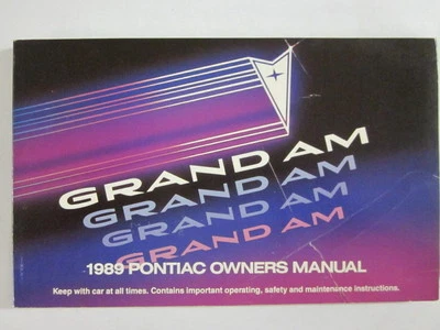 1989 Original GM PONTIAC GRAND AM OWNERS MANUAL Good Condition Foto 1 de 4