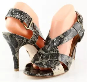 $295 CYNTHIA VINCENT GEORGIA Grey Multi Leather Designer Strappy Sandals 6.5 - Picture 1 of 4